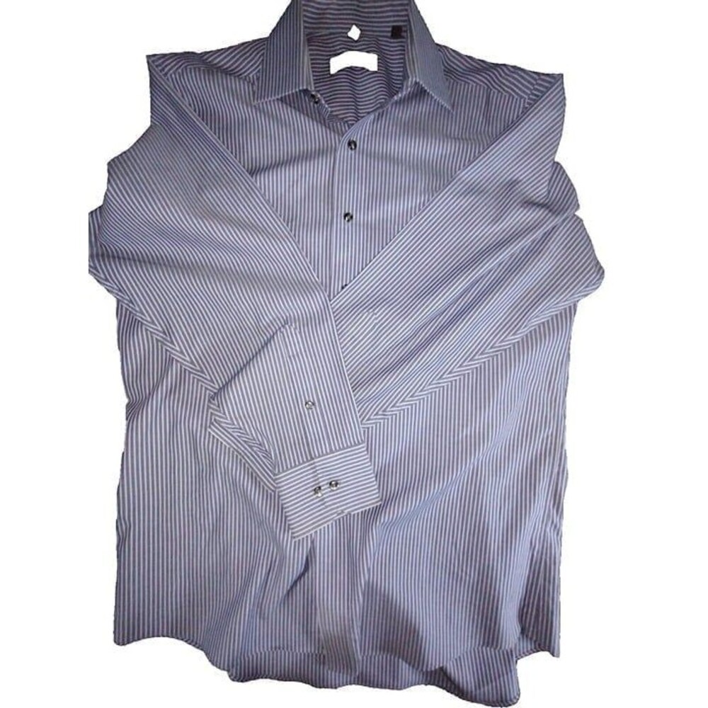 Donald J Trump Large Signature Collection Blue Dress Shirt